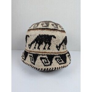 Vintage Peruvian Hand Knit Alpaca Wool Bucket Hat